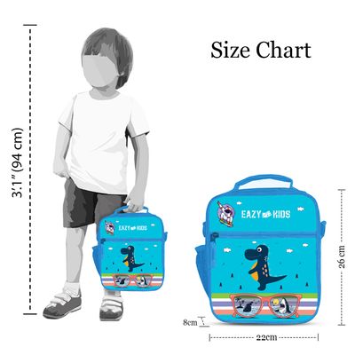 Eazy Kids Bento Boxes wt Insulated Lunch Bag Combo - Dino Blue